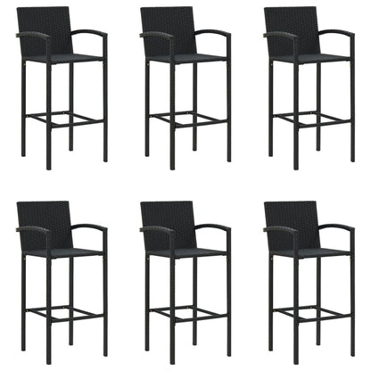 vidaXL Garden Bar Set | Black | PE rattan | One Size | Ergonomic | Bar Table Set
