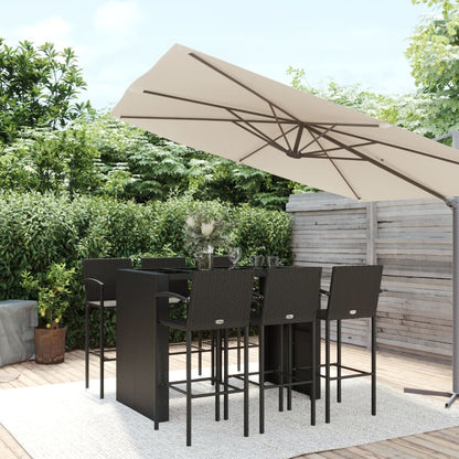 vidaXL Garden Bar Set | Black | PE rattan | One Size | Ergonomic | Bar Table Set