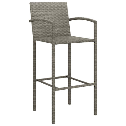 vidaXL 9 Piece Garden Bar Set Grey Poly Rattan