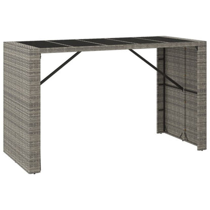 vidaXL Garden Bar Set | Grey | Poly Rattan | Large |  Footrest  | Bar Table Set