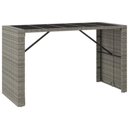 vidaXL 9 Piece Garden Bar Set Grey Poly Rattan
