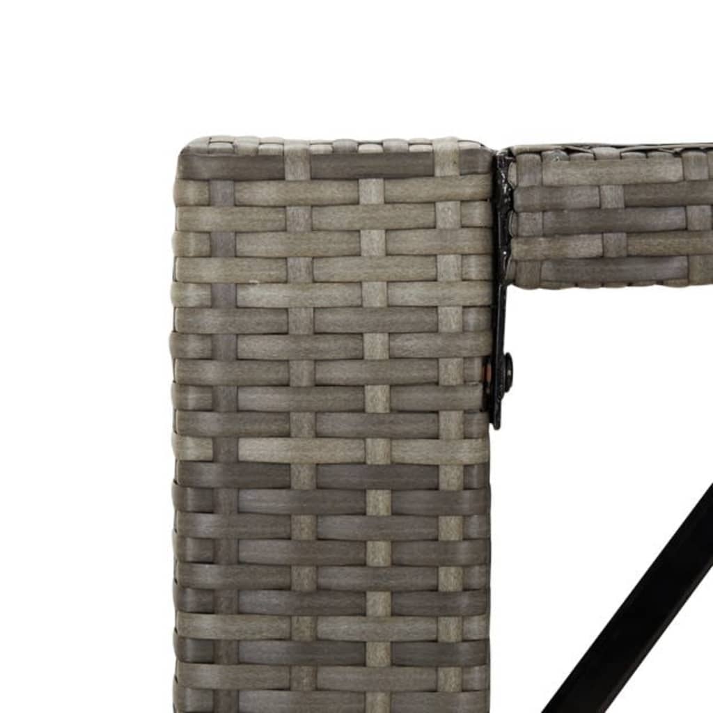 vidaXL Garden Bar Set | Grey | Poly Rattan | Large |  Footrest  | Bar Table Set