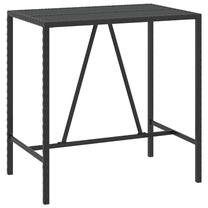 vidaXL Garden Bar Set | Black | PE rattan | Footrest | Garden Bar Set
