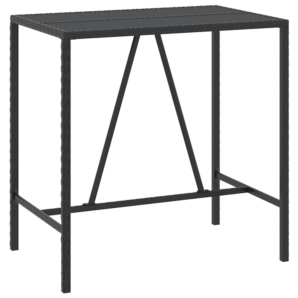 vidaXL Garden Bar Set | Black | PE rattan | Footrest | Garden Bar Set