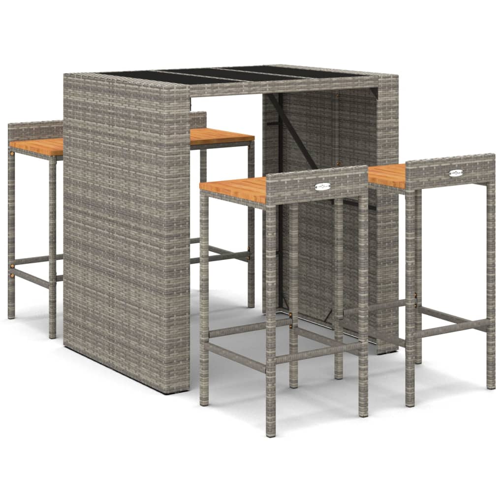 vidaXL Garden Bar Set | Grey, Black
