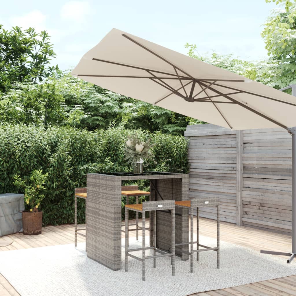 vidaXL Garden Bar Set | Grey, Black