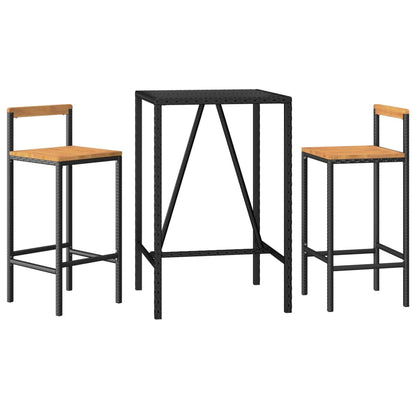vidaXL Garden Bar Set | Black | Poly Rattan | Medium | Tough | Garden Bar Set