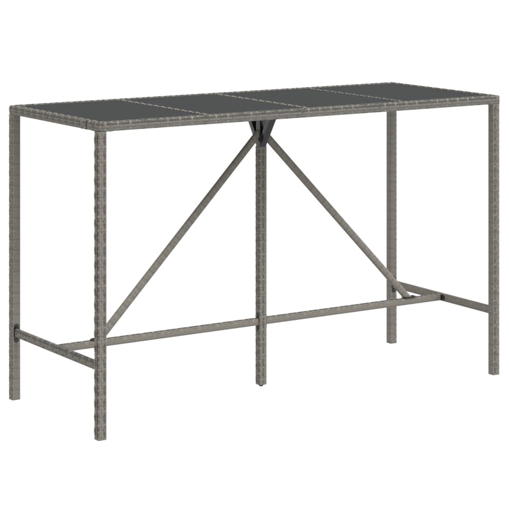 vidaXL Garden Bar Set | Grey | PE rattan | Large | Garden Bar Set | Rectangular