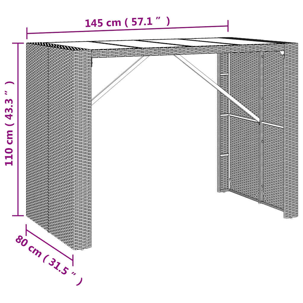 vidaXL Garden Bar Set | Black