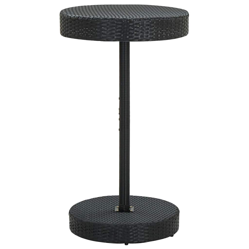 vidaXL 3 Piece Garden Bar Set Black Poly Rattan&Solid Wood Acacia