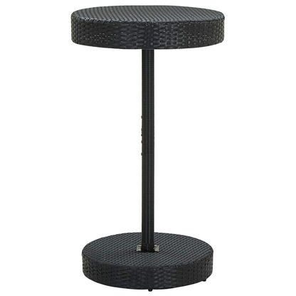 vidaXL 3 Piece Garden Bar Set Black Poly Rattan&Solid Wood Acacia