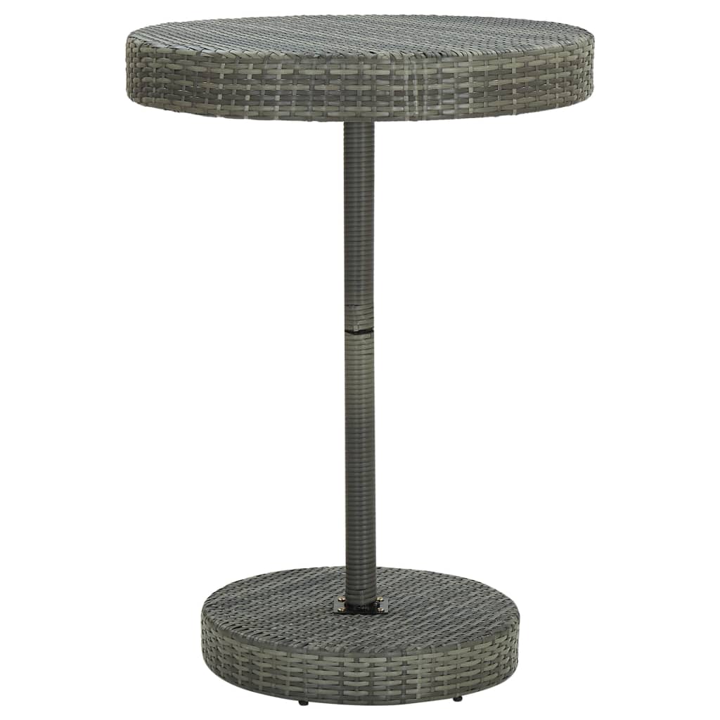 vidaXL 5 Piece Garden Bar Set Grey Poly Rattan&Solid Wood Acacia
