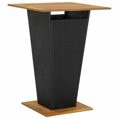 vidaXL 5 Piece Garden Bar Set Black Poly Rattan&Solid Wood Acacia