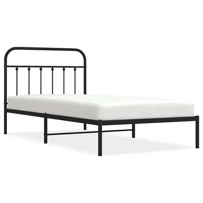 vidaXL Bed Frame | Black | Powder-Coated Steel | 100x200 cm | Bed Frame