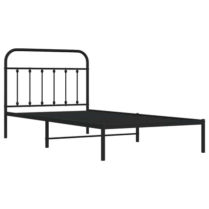 vidaXL Bed Frame | Black | Powder-Coated Steel | 100x200 cm | Bed Frame