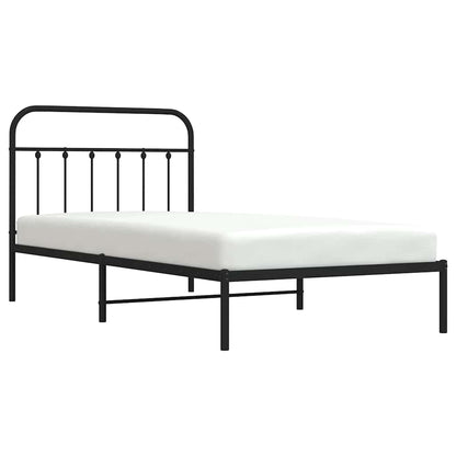 vidaXL Bed Frame | Black | Powder-Coated Steel | 100x200 cm | Bed Frame