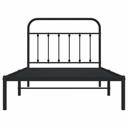 vidaXL Bed Frame | Black | Powder-Coated Steel | 100x200 cm | Bed Frame
