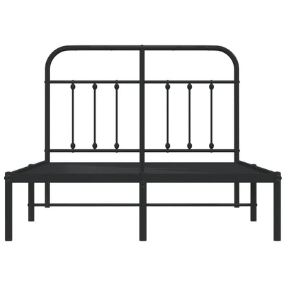 vidaXL Bed Frame | Black | Powder-Coated Steel | 120x190 cm Small Double