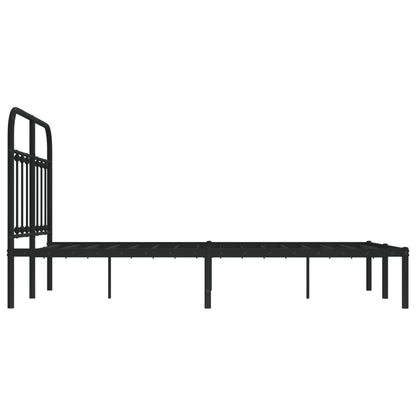 vidaXL Bed Frame | Black | Powder-Coated Steel | 120x190 cm Small Double