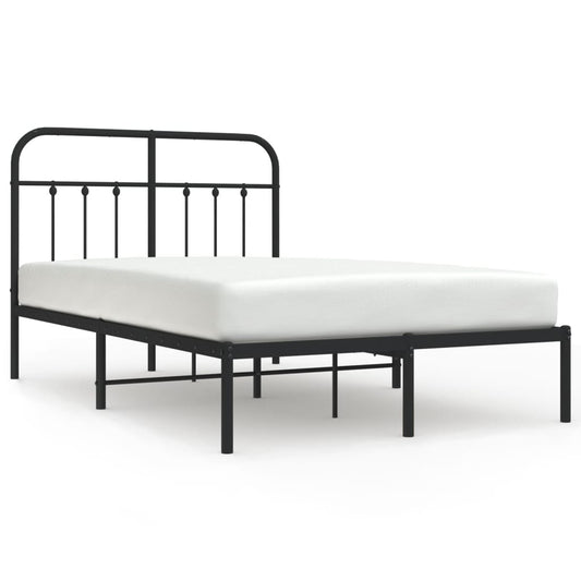 vidaXL Bed Frame | Black | Powder-Coated Steel | 120x200 cm | Bed Frame