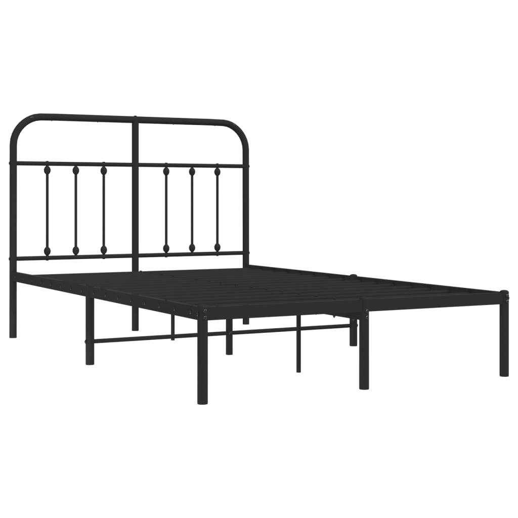 vidaXL Bed Frame | Black | Powder-Coated Steel | 120x200 cm | Bed Frame