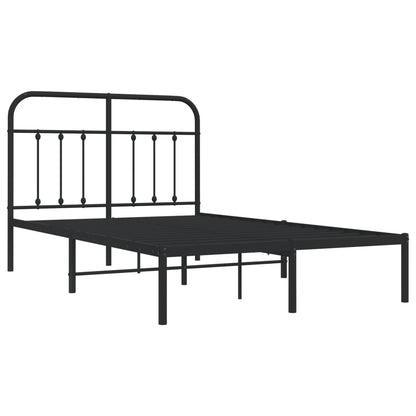 vidaXL Bed Frame | Black | Powder-Coated Steel | 120x200 cm | Bed Frame