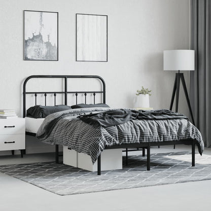 vidaXL Bed Frame | Black | Powder-Coated Steel | 120x200 cm | Bed Frame