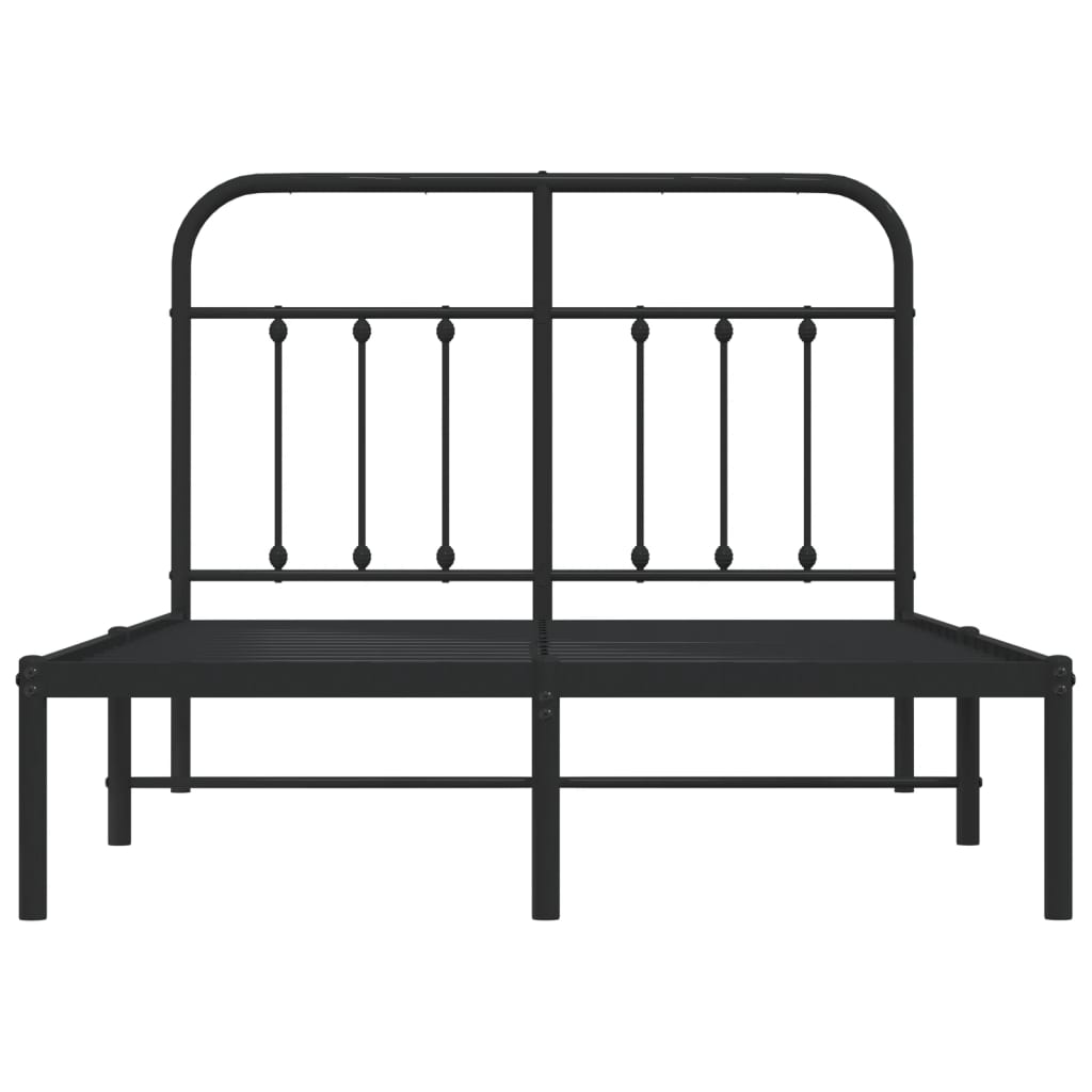 vidaXL Bed Frame | Black | Powder-Coated Steel | 120x200 cm | Bed Frame