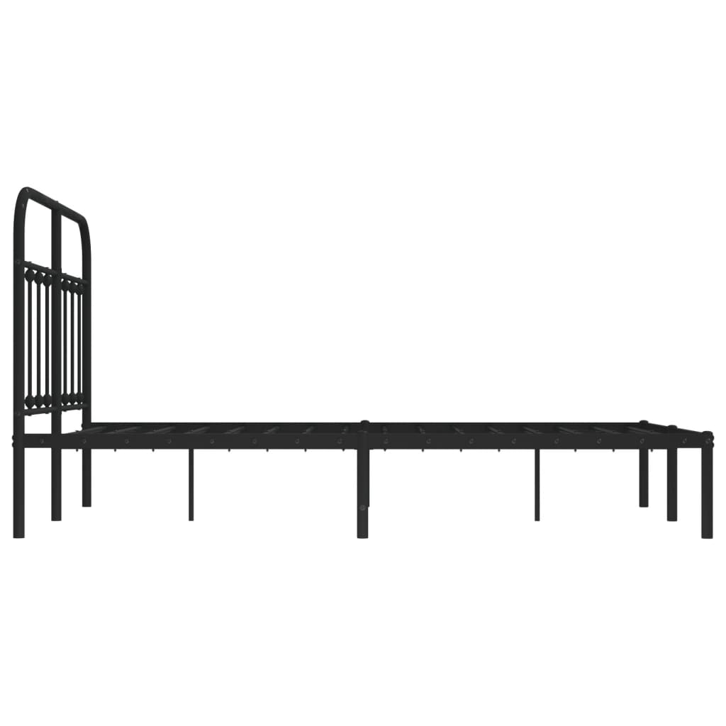 vidaXL Bed Frame | Black | Powder-Coated Steel | 120x200 cm | Bed Frame