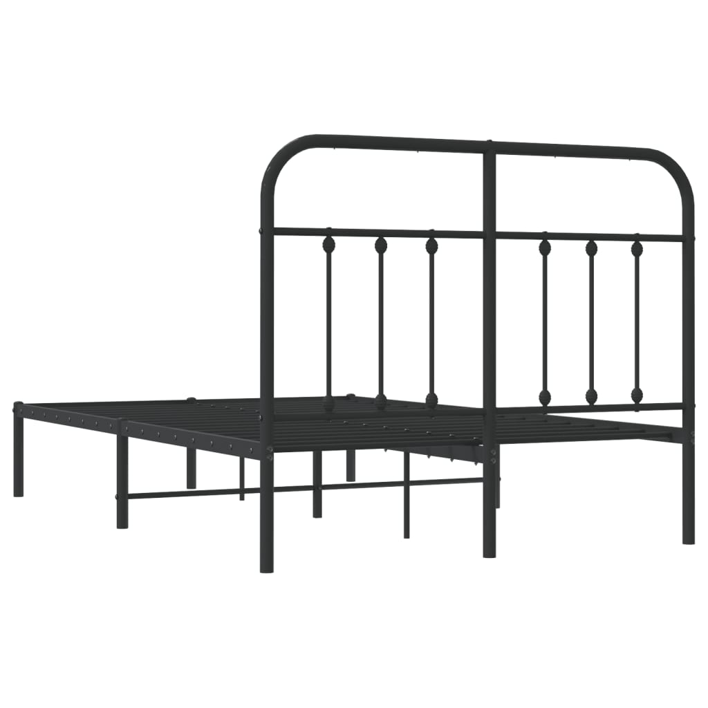 vidaXL Bed Frame | Black | Powder-Coated Steel | 120x200 cm | Bed Frame