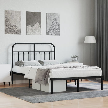 vidaXL Bed Frame | Black | Powder-Coated Steel | 120x200 cm | Bed Frame