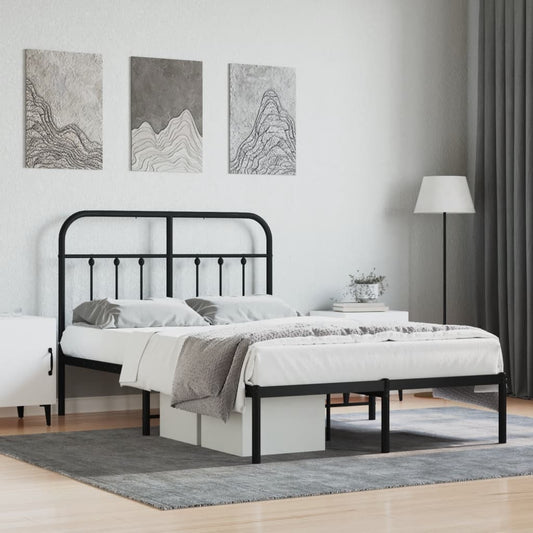 vidaXL Bed Frame | Black | Powder-Coated Steel | 120x200 cm | Bed Frame