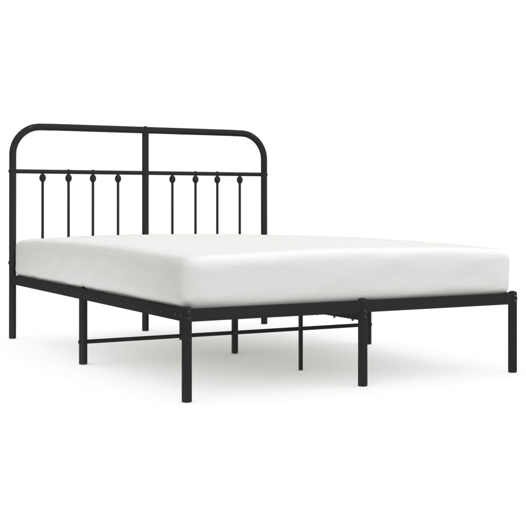vidaXL Bed Frame | Black | Powder-coated steel | 140x190 cm | Bed Frame
