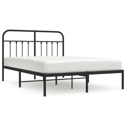 vidaXL Bed Frame | Black | Powder-coated steel | 140x190 cm | Bed Frame