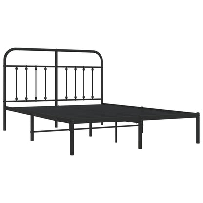 vidaXL Bed Frame | Black | Powder-coated steel | 140x190 cm | Bed Frame