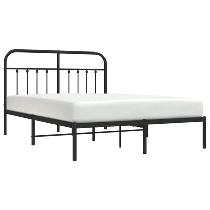 vidaXL Bed Frame | Black | Powder-coated steel | 140x190 cm | Bed Frame