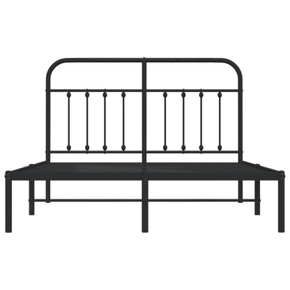 vidaXL Bed Frame | Black | Powder-coated steel | 140x190 cm | Bed Frame