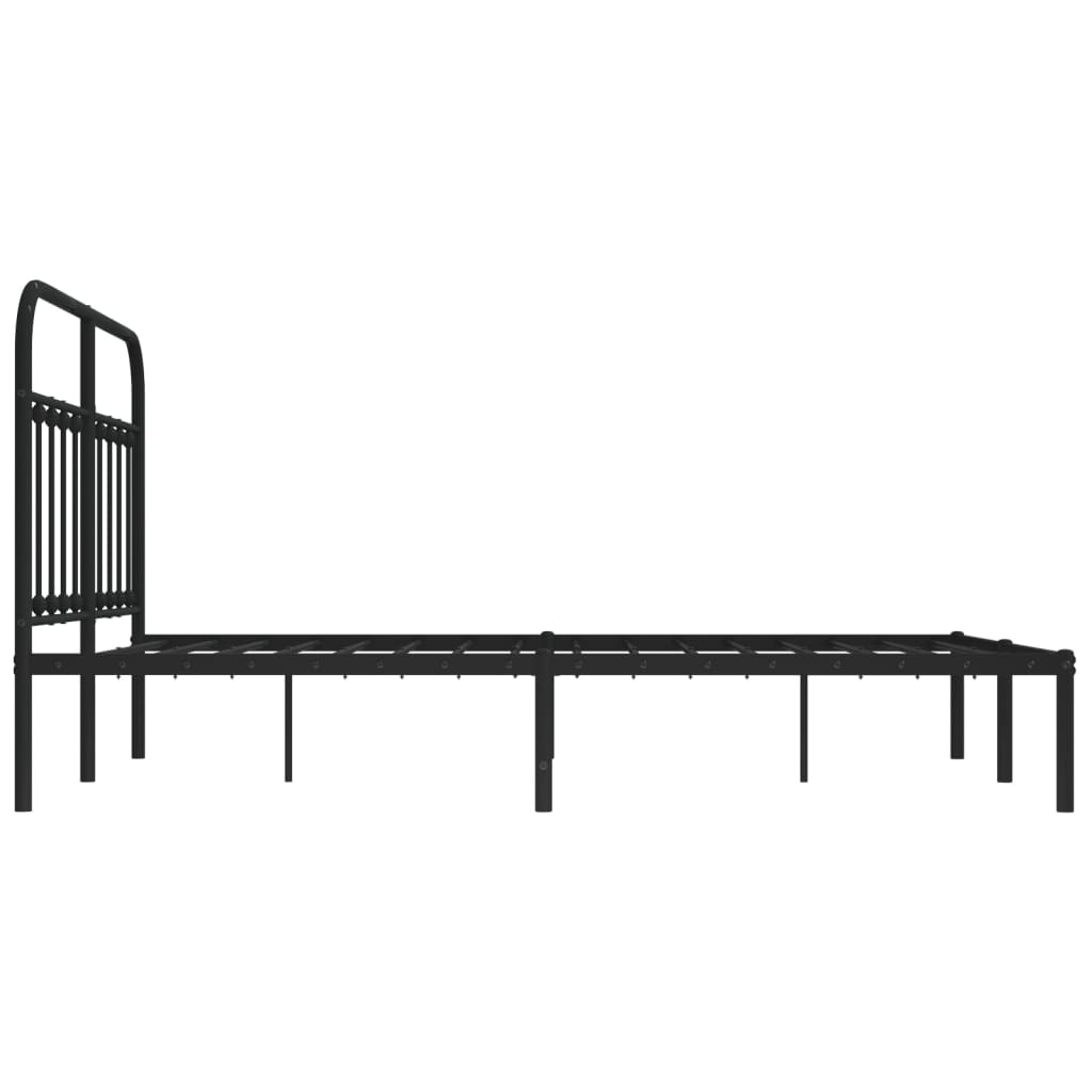 vidaXL Bed Frame | Black | Powder-coated steel | 140x190 cm | Bed Frame