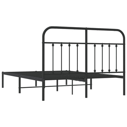 vidaXL Bed Frame | Black | Powder-coated steel | 140x190 cm | Bed Frame