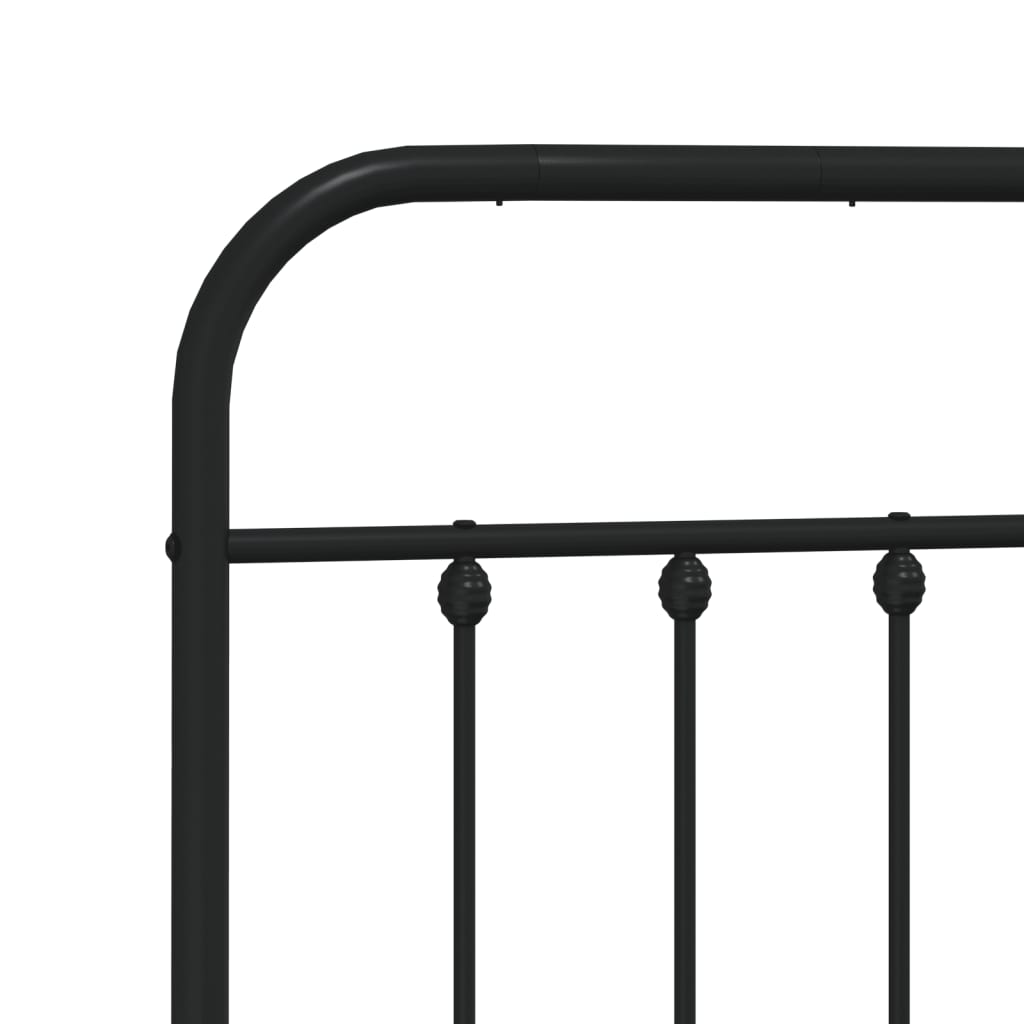 vidaXL Bed Frame | Black | Powder-coated steel | 140x190 cm | Bed Frame