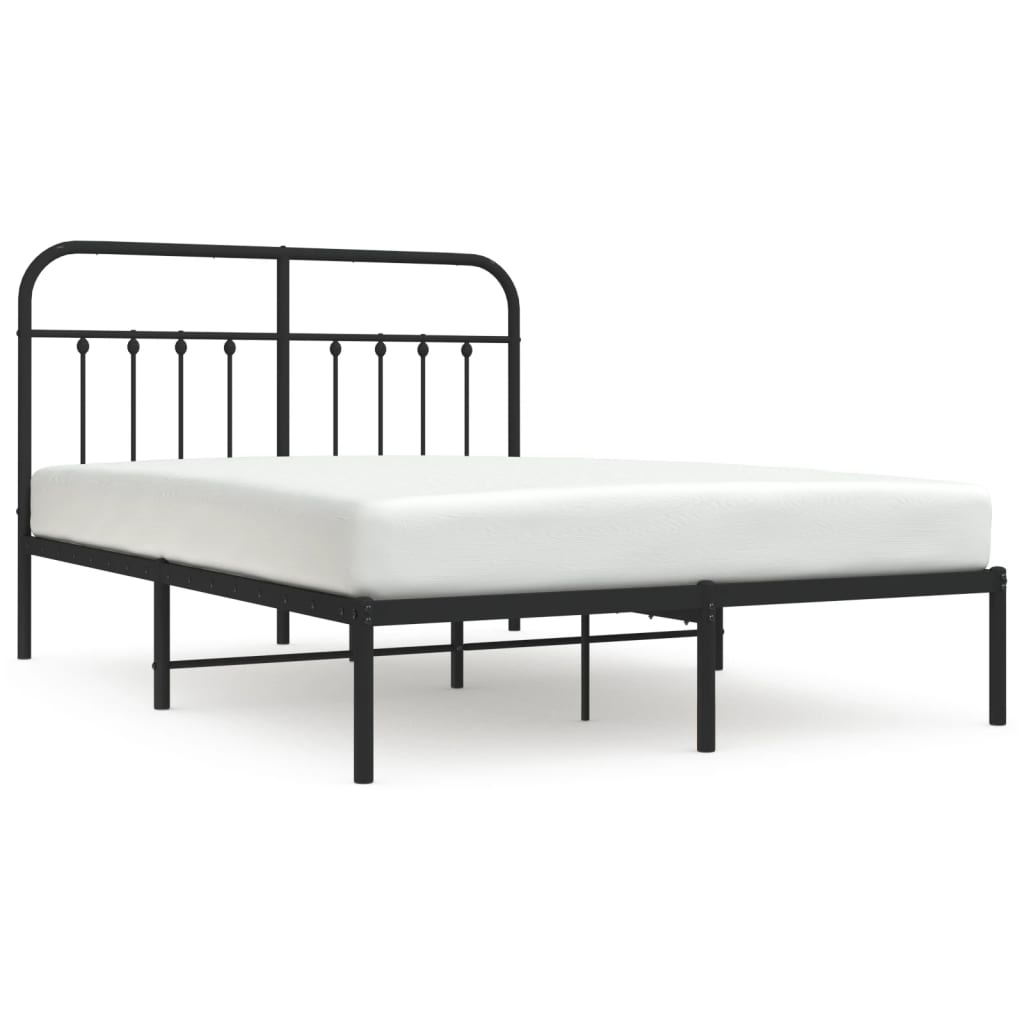 vidaXL Bed Frame | Black | Steel | 140x200cm | Metal Bed Frame | Rectangular