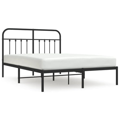 vidaXL Bed Frame | Black | Steel | 140x200cm | Metal Bed Frame | Rectangular