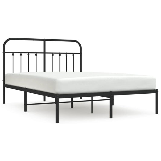 vidaXL Bed Frame | Black | Steel | 140x200cm | Metal Bed Frame | Rectangular