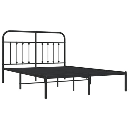 vidaXL Bed Frame | Black | Steel | 140x200cm | Metal Bed Frame | Rectangular