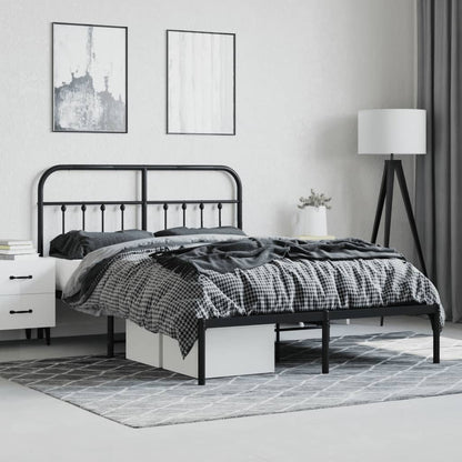 vidaXL Bed Frame | Black | Steel | 140x200cm | Metal Bed Frame | Rectangular
