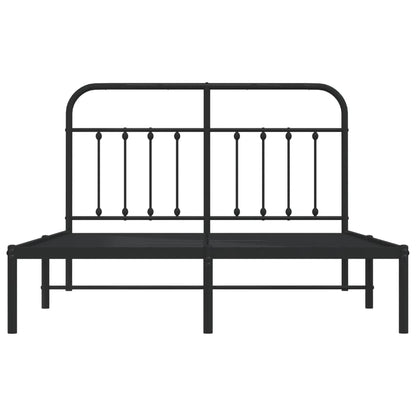 vidaXL Bed Frame | Black | Steel | 140x200cm | Metal Bed Frame | Rectangular