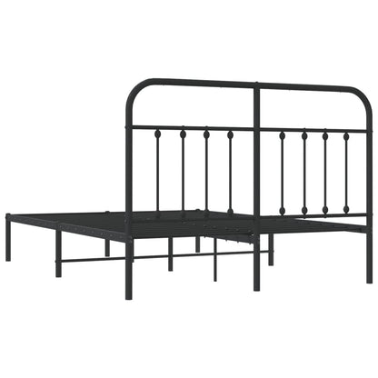vidaXL Bed Frame | Black | Steel | 140x200cm | Metal Bed Frame | Rectangular