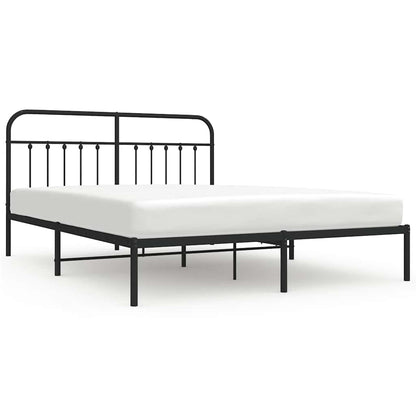 vidaXL Bed Frame | Black | Steel | Double | Durable | Bed Frame | Rectangular