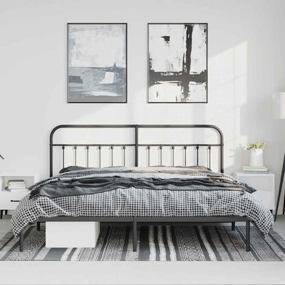 vidaXL Bed Frame | Black | Steel | Double | Durable | Bed Frame | Rectangular