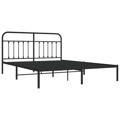 vidaXL Bed Frame | Black | Steel | Double | Durable | Bed Frame | Rectangular